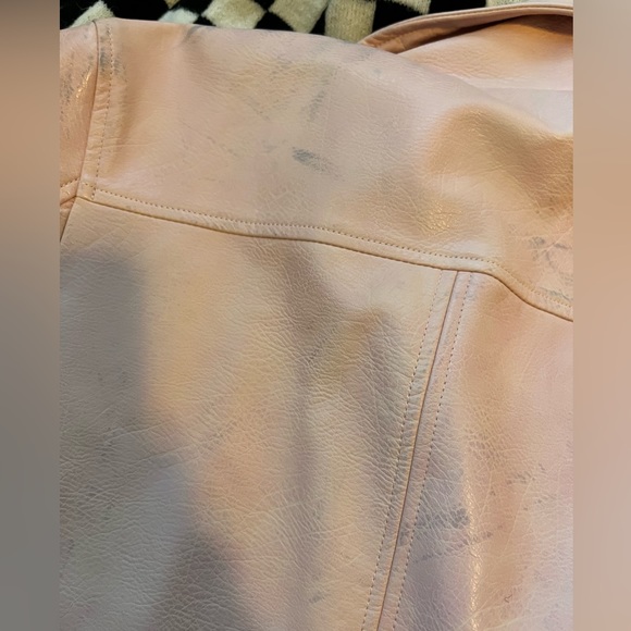 Light Pink Faux Leather Jacket - Picture 5 of 5